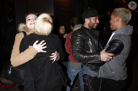 Mathilde, Laurène, Tony et Daniel lors du Show Case de Pauline de la Star Academy 9 au Sir Winston, à Paris le 11 février 2013.