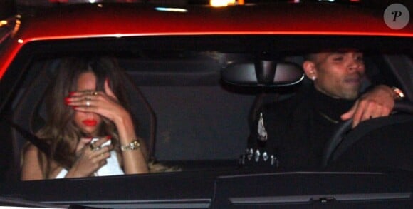 Rihanna et Chris Brown sont repartis ensemble de la cérémonie des Grammy Awards, le 10 février 2013.