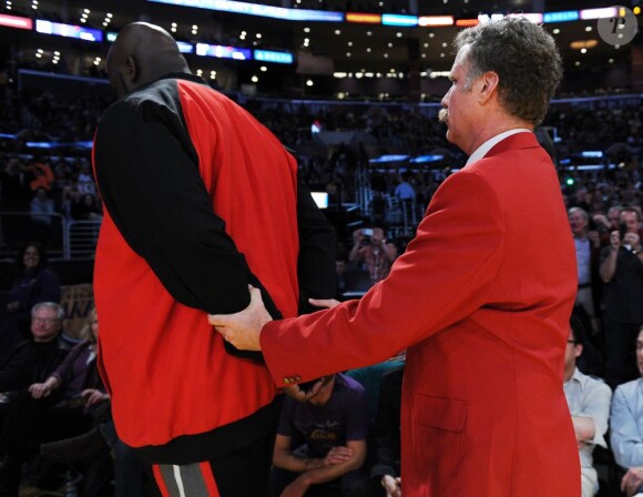 Will Ferrell avec Shaquille O'Neal à Los Angeles, le 12 février 2013.