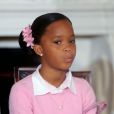 Quvenzhané Wallis rose bonbon à la Maison Blanche, le 13 février 2013.
