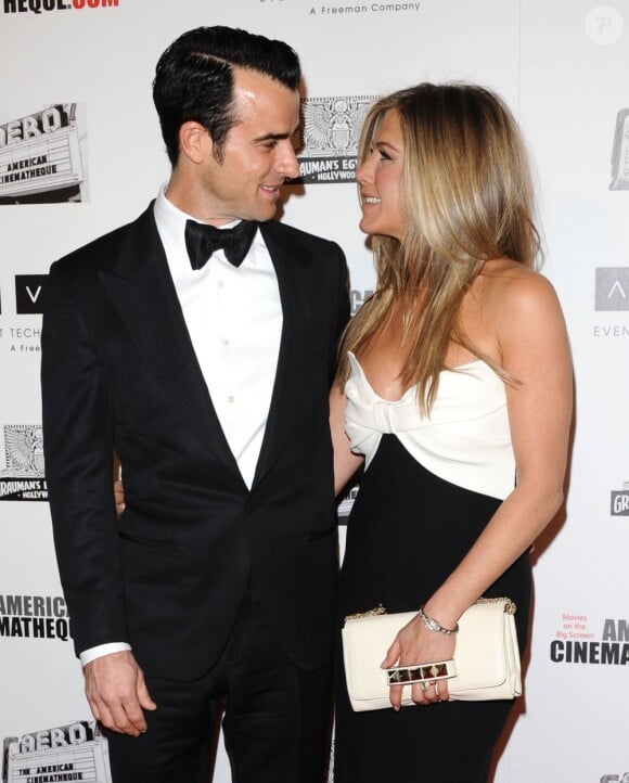 Justin Theroux et sa fiancée Jennifer Aniston le 15 novembre 2012