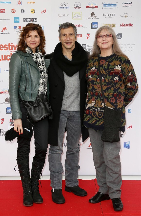 Nagui, Marina Vlady et Florence Pernel lors de la présentation de 3 Femmes en colère au Festival de Luchon, le 14 février 2013