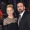 Nicolas Cage au côté d'une sublime Emma Stone pour l'avant-première du film d'animation Les Croods à la 63e Berlinale, le 15 février 2013.