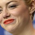 Emma Stone tout sourire pour la conférence de presse du film Les Croods à la 63e Berlinale, le 15 février 2013.