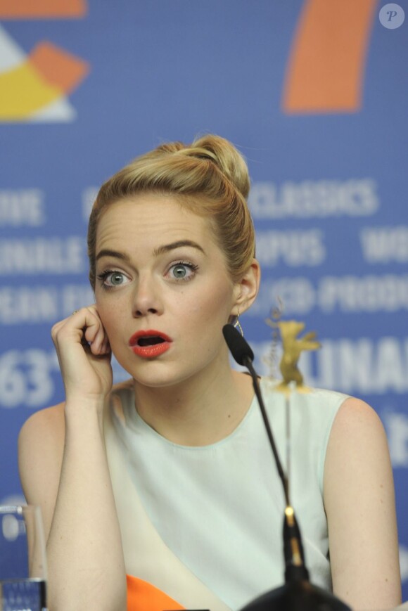 Emma Stone à la conférence de presse du film Les Croods à la 63e Berlinale, le 15 février 2013.