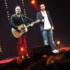 Oldelaf et Mathieu Madénian sur la scène de Bobino pour la grande soirée humoristique "Europe 1 fait Bobino", le 18 février 2013