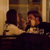 Andrea Lo Cicero et sa compagne Roberta, très attirée par les moustaches de son homme lors d'un dîner en amoureux le jour de la Saint Valentin le 14 février 2013 à Rome