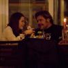 Andrea Lo Cicero et sa compagne Roberta lors d'un dîner en amoureux le jour de la Saint Valentin le 14 février 2013 à Rome