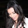 Kim Kardashian, enceinte, arrive à l'aéroport de Los Angeles. Le 18 février 2013.