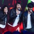 EXCLUSIF - Florian, Philippe et Sophie-Tith lors de la demi-finale de Nouvelle Star 2013, diffusée sur D8, le 19 Fevrier 2013