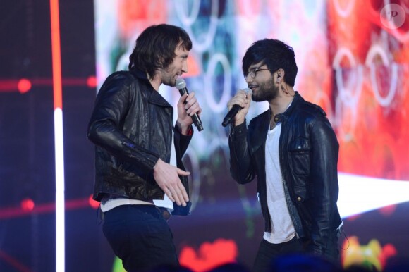 EXCLUSIF - Philippe et Florian lors de la demi-finale de Nouvelle Star 2013, diffusée sur D8, le 19 Fevrier 2013