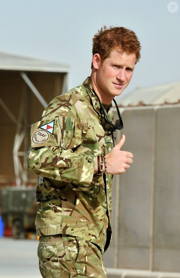 Le prince Harry à Camp Bastion, en Afghanistan, le 7 septembre 2012