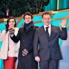 Rachel Weisz, James Franco et Sam Raimi lors de la présentation au Japon, à Tokyo, du film Le Monde fantastique d'Oz le 20 février 2013