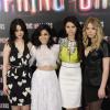 Rachel Korine, Selena Gomez, Vanessa Hudgens, Ashley Benson posent ensemble pour le photocall de Spring Breakers à Madrid en Espagne le 21 février 2013.