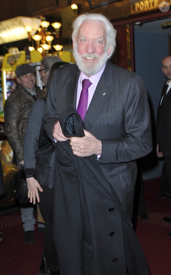 Donald Sutherland pendant l'avant-première de Jappeloup au Grand Rex, à Paris, le 26 février 2013.