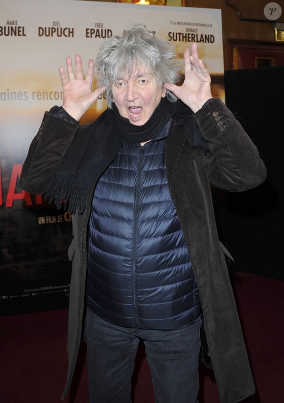 Jacques Higelin en belle forme pour l'avant-première de Jappeloup au Grand Rex, à Paris, le 26 février 2013.