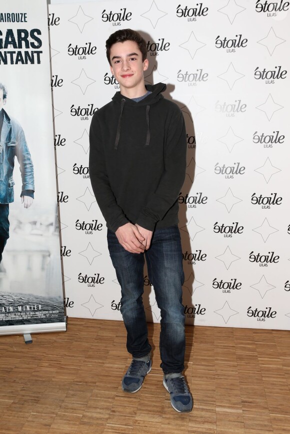 Tom Invernizzi, un des jeunes acteurs du film, lors de l'avant-première du film Un p'tit gars de Menilmontant à Paris le 26 février 2013.