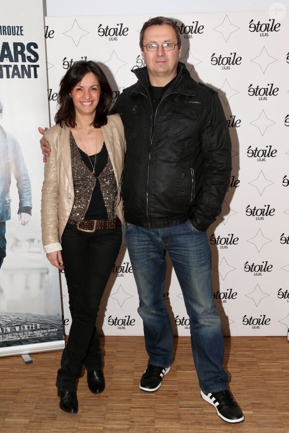 Hélène Bizot et le réalisateur Alain Minier lors de l'avant-première du film Un p'tit gars de Menilmontant à Paris le 26 février 2013.