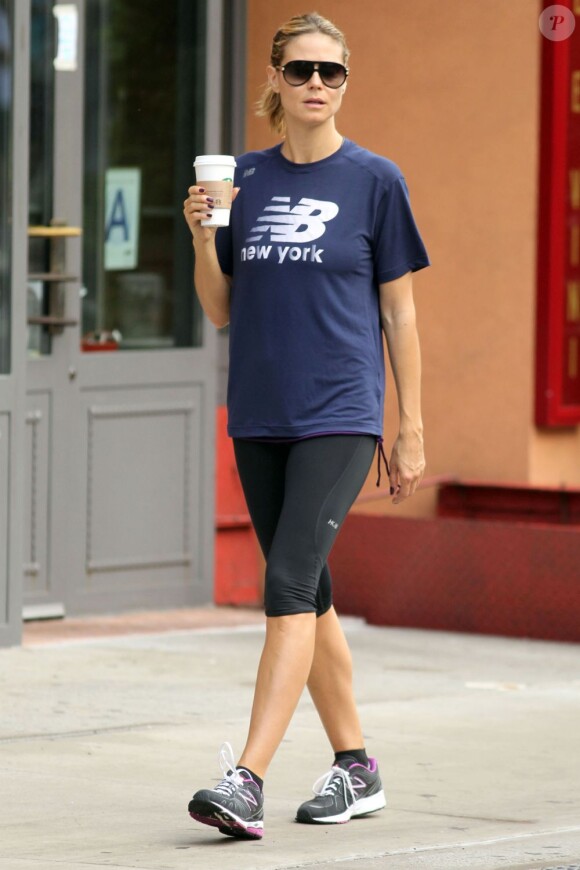 Heidi Klum, maman sportive à New York en août 2012