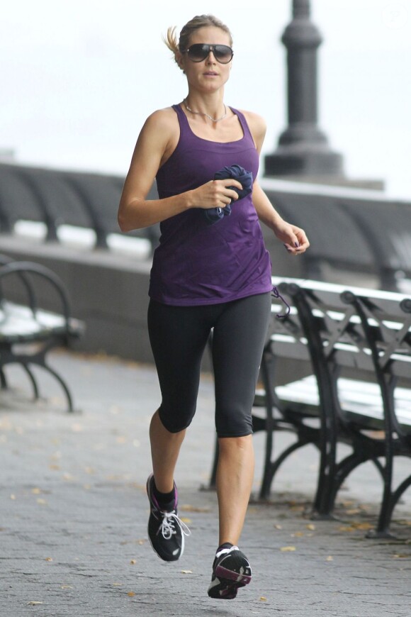 Heidi Klum, maman sportive à New York en août 2012