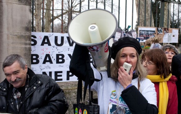 Manifestation pour Baby et Népal le 6 janvier 2013 à Lyon.