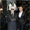 Karl Lagerfeld et Pier Paolo Righi à l'inauguration de la première boutique concept store de Karl Lagerfeld à Paris, le 28 février 2013.