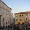 Dernier salut de Benoît XVI à Castel Gandolfo en Italie, le 28 fevrier 2013.