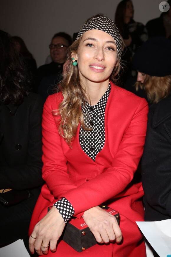 Alexandra Golovanoff assiste au défilé Vanessa Bruno automne-hiver 2013-2014 au Grand Palais. Paris, le 1er mars 2013.