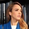 Jessica Alba à l'issue du défilé Kenzo automne-hiver 2013. Paris, le 3 mars 2013.