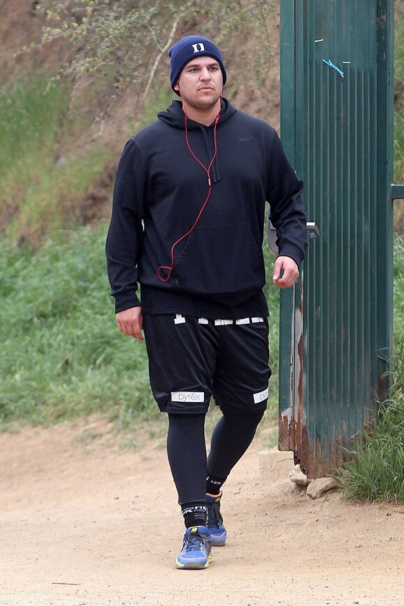 Robert Kardashian fait du sport à Runyon Canyon, à Los Angeles, le 5 mars 2013.
