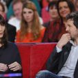 Marina Hands, Guillaume Canet lors de l'enregistrement de l'émission Vivement dimanche diffusée le 10 mars 2013 sur France 2