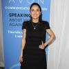 Salma Hayek, ambassadrice mondiale de la Avon Foundation for Women, s'engage contre les violences faites aux femmes et assiste aux Avon Communications Awards: Speaking Out About Violence Against Women au siège de l'ONU. New York, le 7 mars 2013.