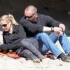 Heidi Klum et son petit ami Martin Kirsten lors d'une sortie plage à Los Angeles, le 10 mars 2013.