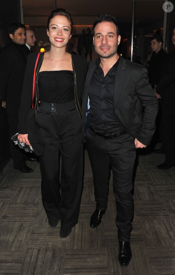 L'actrice Dounia Coesens et Mario Barravecchio lors de la soirée de remise des Prix Romy Schneider et Patrick Dewaere à l'hôtel Hyatt à Paris, le 11 mars 2013.