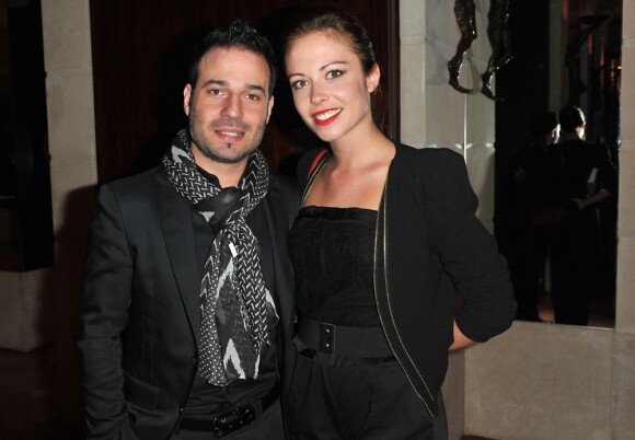 Dounia Coesens et Mario Barravecchia de la Star Academy 1 lors de la soirée de remise des Prix Romy Schneider et Patrick Dewaere à l'hôtel Hyatt à Paris, le 11 mars 2013.