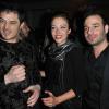 Aurélien Wiik, Dounia Coesens et Mario Barravecchia lors de la soirée de remise des Prix Romy Schneider et Patrick Dewaere à l'hôtel Hyatt à Paris, le 11 mars 2013.