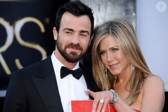Justin Theroux et Jennifer Aniston lors des Oscars à Los Angeles, le 24 février 2013.