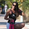 Claudia Romani, séductrice et adepte du skate lors d'une séance photo à Miami le 15 mars 2013