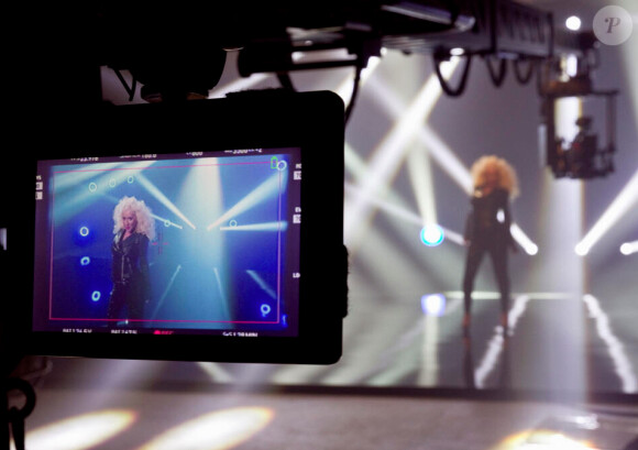 Christina Aguilera a posté une photo d'elle lors du tournage de clip Feel This Moment en duo avec Pitbull. Mars 2013