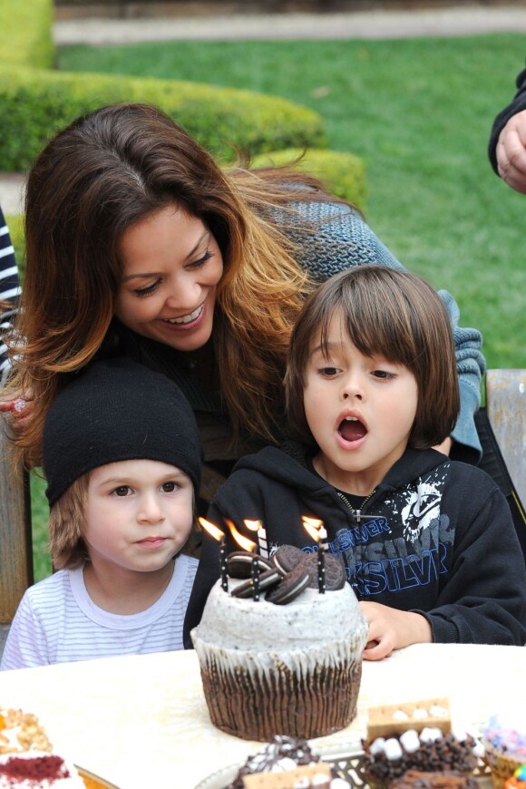 Brooke Burke-Charvet a célébré l'anniversaire de son fils Shaya, 5 ans, dans sa propriété de Los Angeles. Le 16 mars 2013.
