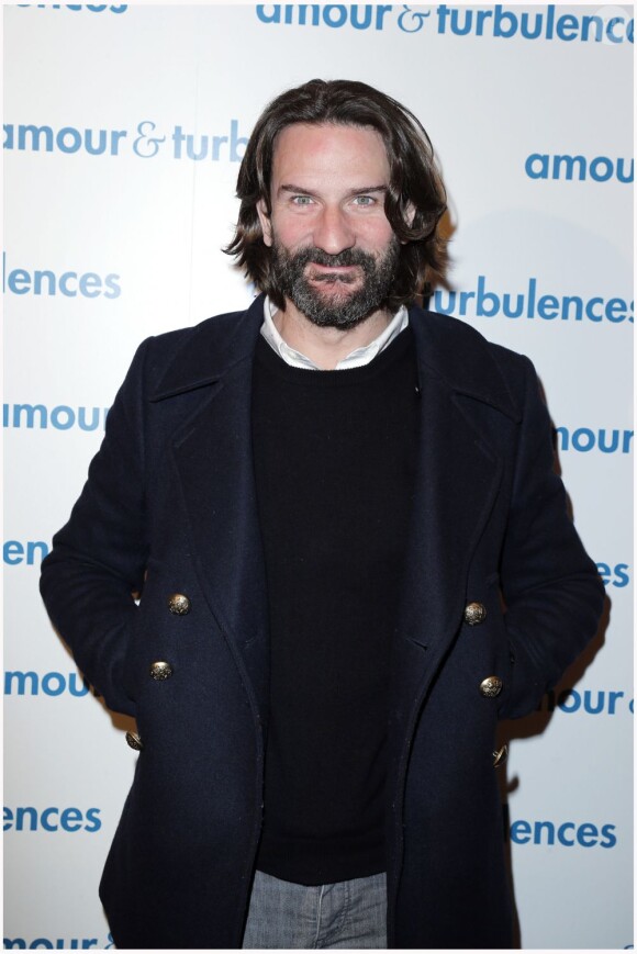 Frédéric Beigbeder avant la première du film Amour & Turbulences au Publicis, Paris, le 18 mars 2013.