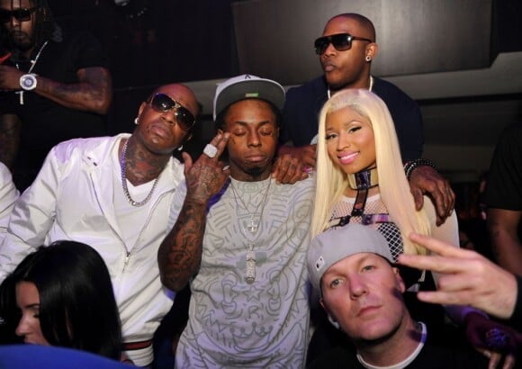Le rappeur Lil Wayne et Nicki Minaj à l'anniversaire de la chanteuse à Miami, le 8 avril 2012.
