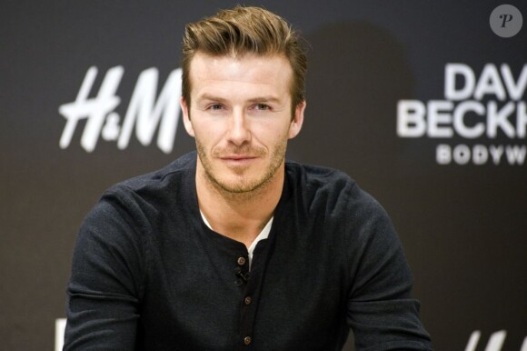 David Beckham en pleine promotion de ses sous-vêtements H&M à Berlin le 19 mars 2013