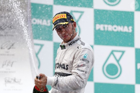 Lewis Hamilton (Mercedes) troisième du Grand-Prix de Malaisie le 24 mars 2013.