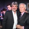 Emmanuel et son père Michel Hidalgo pour ses 80 ans lors d'une soirée au Palais Maillot à Paris le 25 mars 2013 - Exclusif