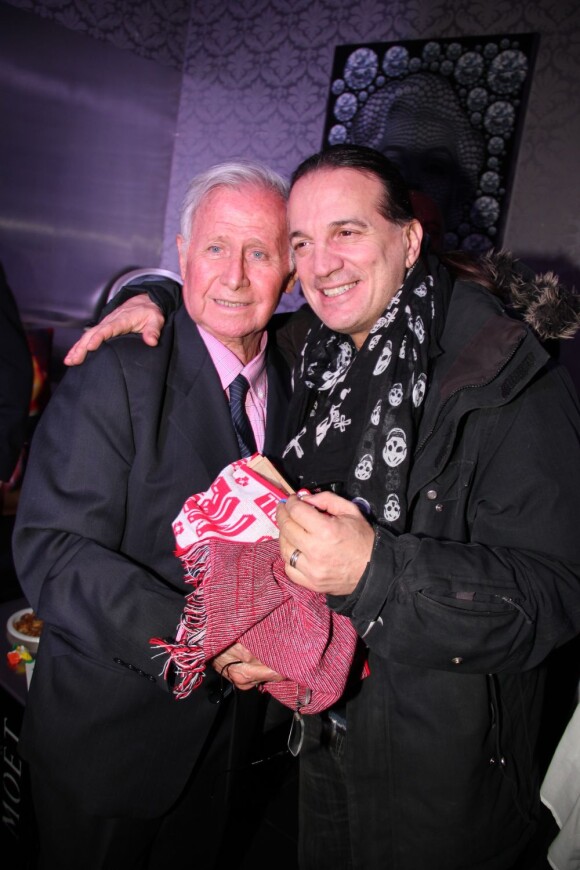 Exclusif : Francis Lalanne et Michel Hidalgo (ex-selectionneur de l'Equipe de France) qui fête ses 80 ans lors d'une soirée au Palais Maillot à Paris le 25 mars 2013.