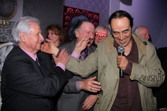 Didier Roustan et Michel Hidalgo pour ses 80 ans lors d'une soirée au Palais Maillot à Paris le 25 mars 2013 - Exclusif