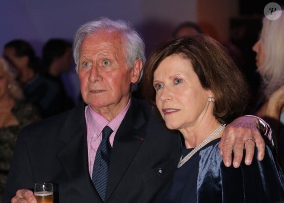 Michel Hidalgo fête ses 80 ans avec une amie lors d'une soirée au Palais Maillot à Paris le 25 mars 2013 - Exclusif