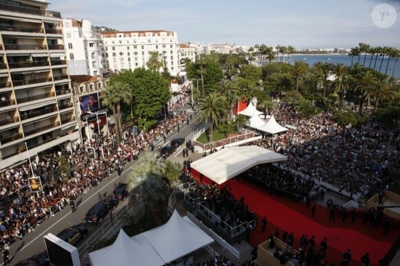 La vue du haut du Palais des Festivals à Cannes, le 18 mai 2008.