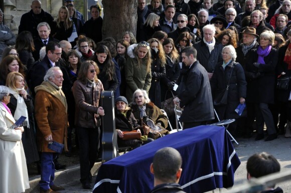 Didier Barbelivien - Obsèques de l'écrivain et éditeur Jean-Marc Roberts au cimetière Montmartre à Paris le 29 mars 2013.
